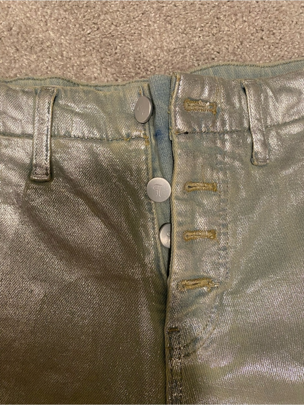 Pilcro Metallic Silver Women’s Crop Pants - Picture 6 of 11